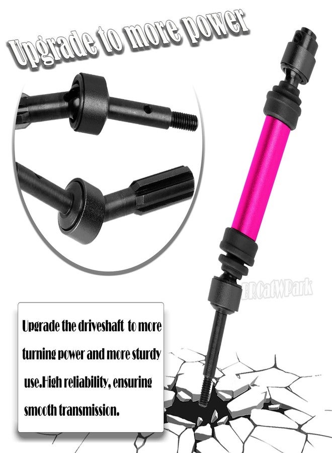 BRCatWPark Drive Shaft Axles Upgrades Part for 1/10 Slash 2WD (VXL),RC Steel #45 2Pcs Driveshafts CVD w/Hex Hops Up,Pink - Image 5